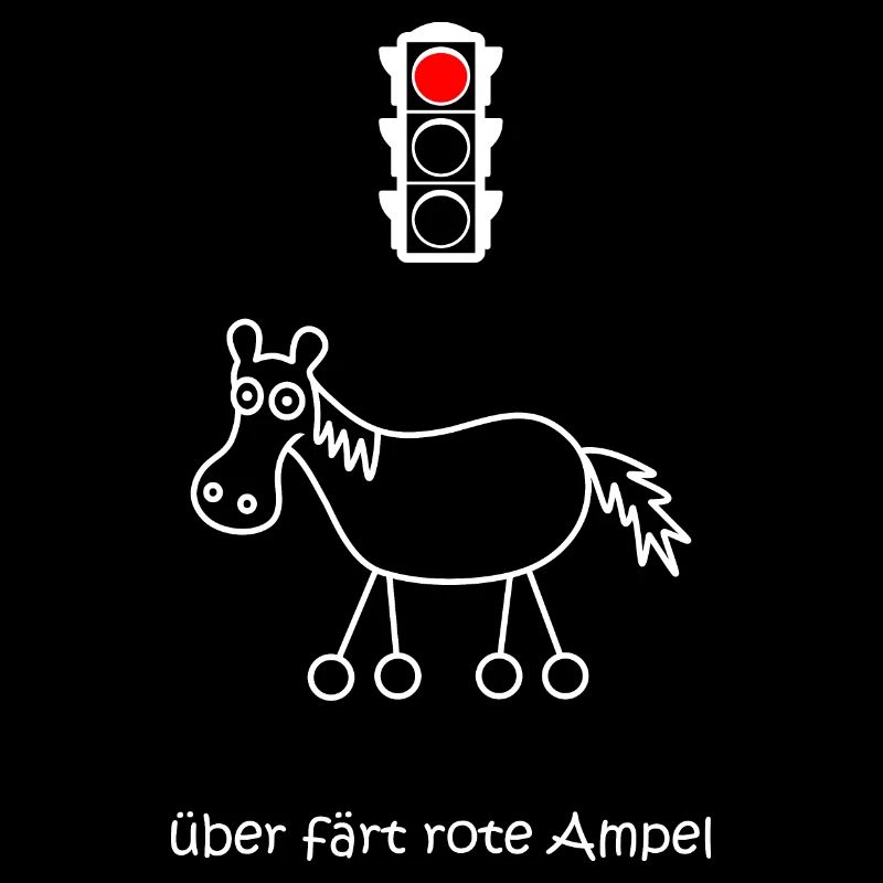 über färt rote Ampel, Autofahrer, Raser, Pferd