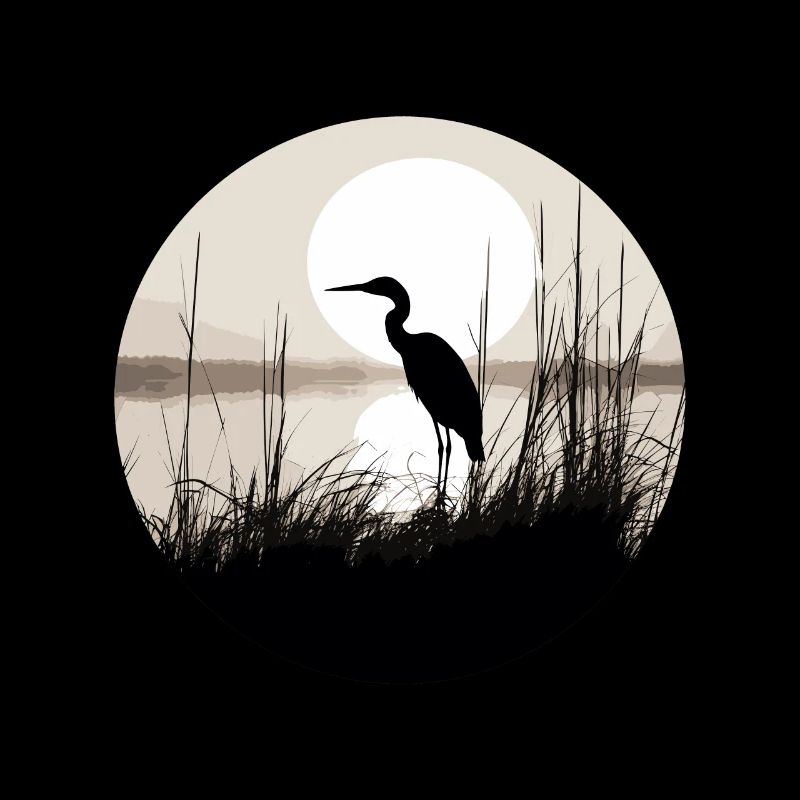 Heron in reeds