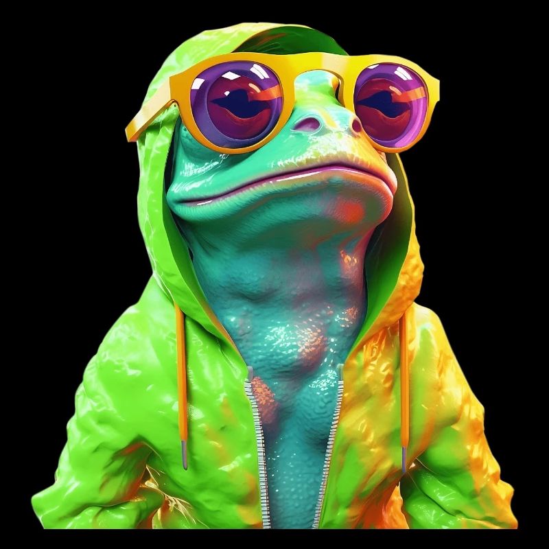 Frog with Sunglasses Colorful Cool Frogs