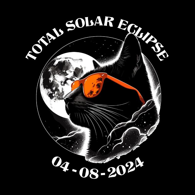 Éclipse Solaire Amérique Chat Lune Soleil Espace