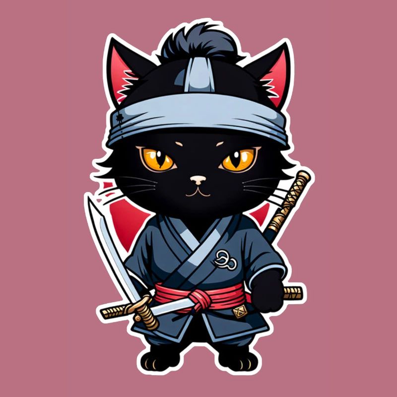 chat ninja - chaton samourai