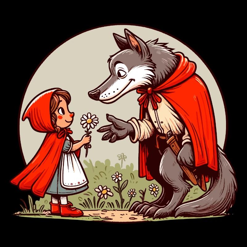 Rotkäppchen Märchen Wolf Niedlich Märchenfigur