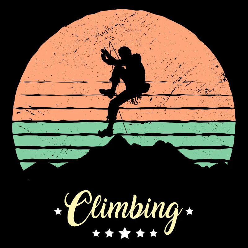 Climbing Bouldering Vintage Retro Sunset
