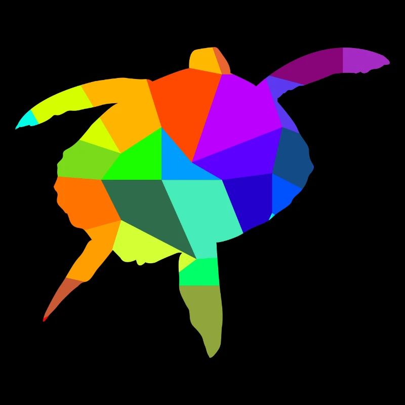 Water Turtle Rainbow Animals Polygon