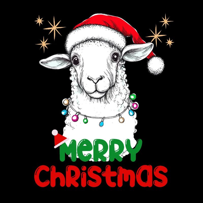 Christmas Sheep Christmas Hat Lamb Funny