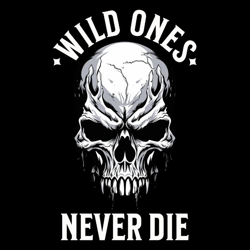 Skull Skull Skeleton Motorcycle Biker Gang
