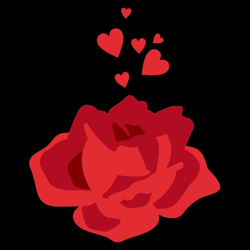 Rose et coeurs