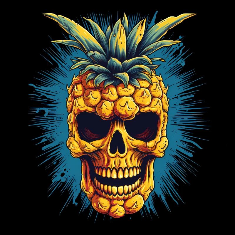 Horreur Crâne Ananas - Joyeux Halloween