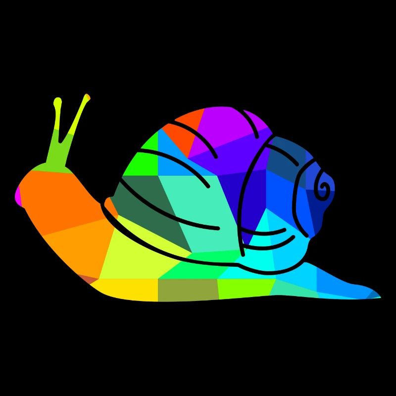 Escargot arc-en-ciel animaux polygone