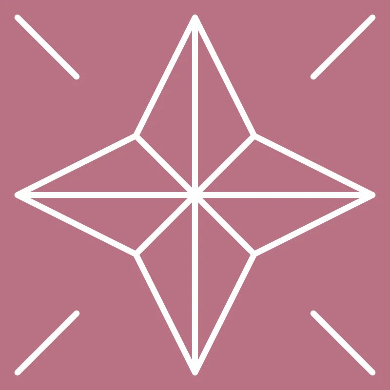 Star with four points and four rays
