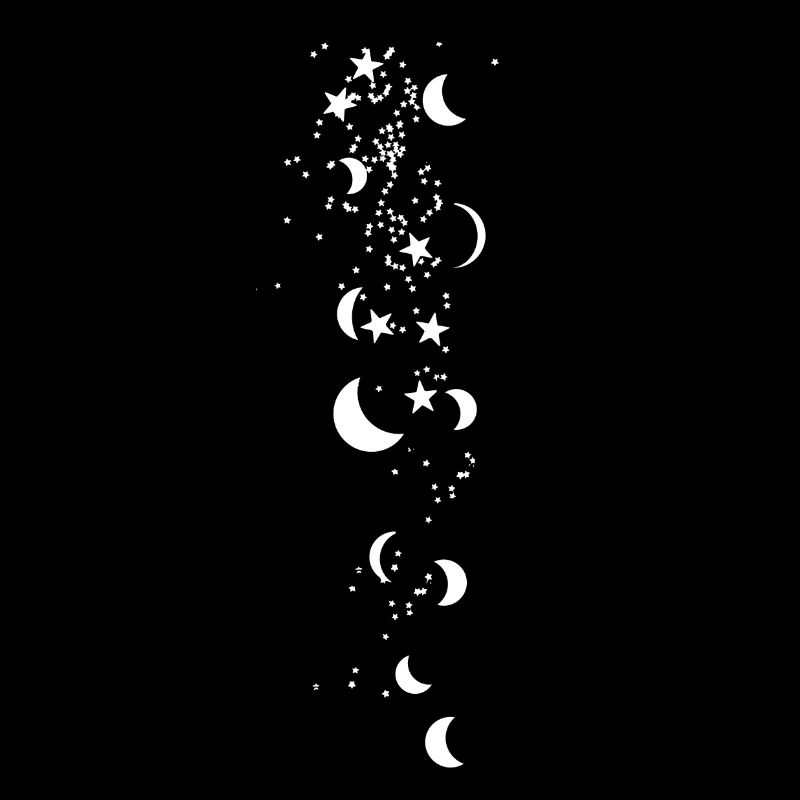 étoiles, lune, dessin, illustration, étoiles blanches