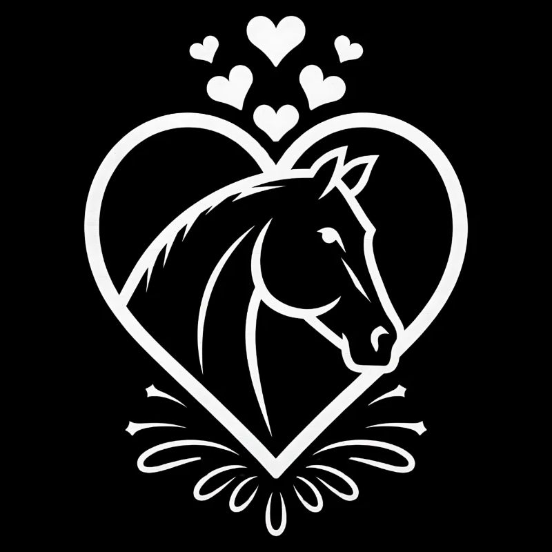 Horse's Head Heart with Hearts