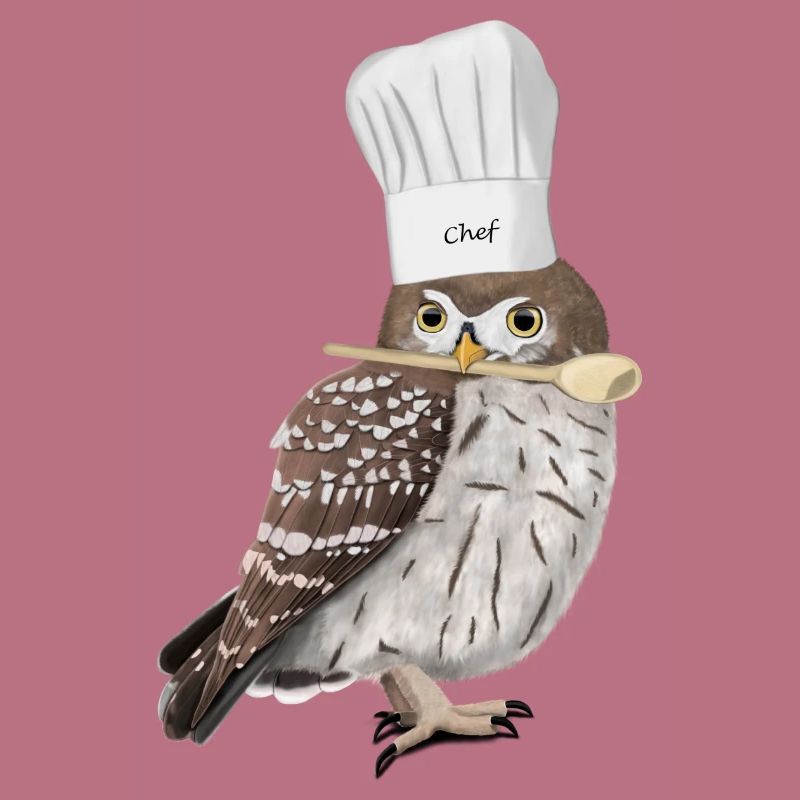 Owl Chef Chef Kitchen Bird Watcher