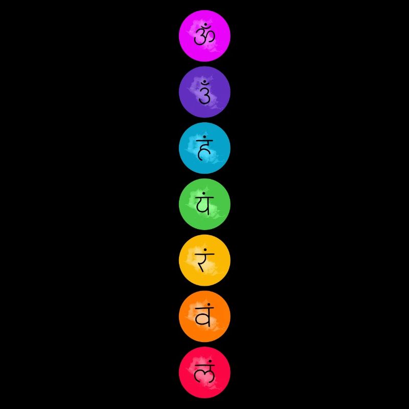 7 centres d'énergie de symboles de chakra