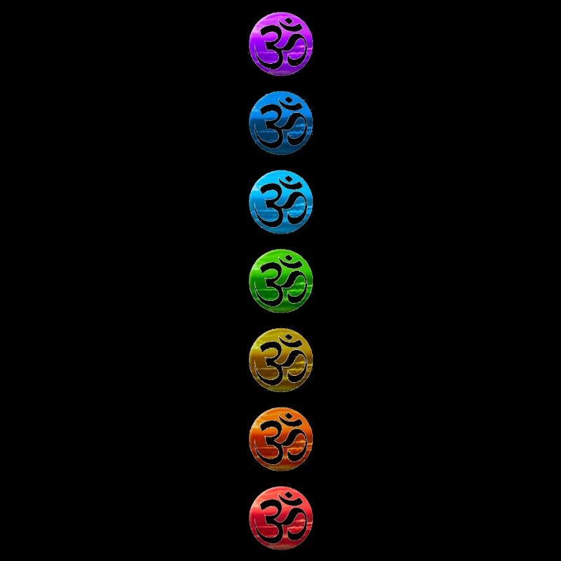 Chakra 1-7 Chakren Chakras Ohm Ohm Bunt Farben