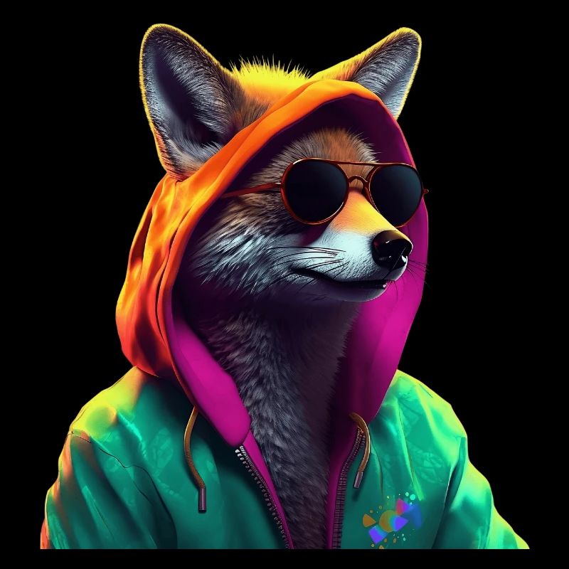 Fuchs mit Sonnenbrille Bunt Coole Füchse Waldtier