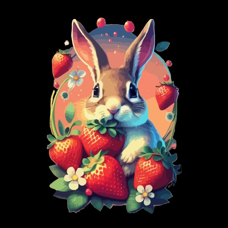 Cute Bunny with Strawberries
