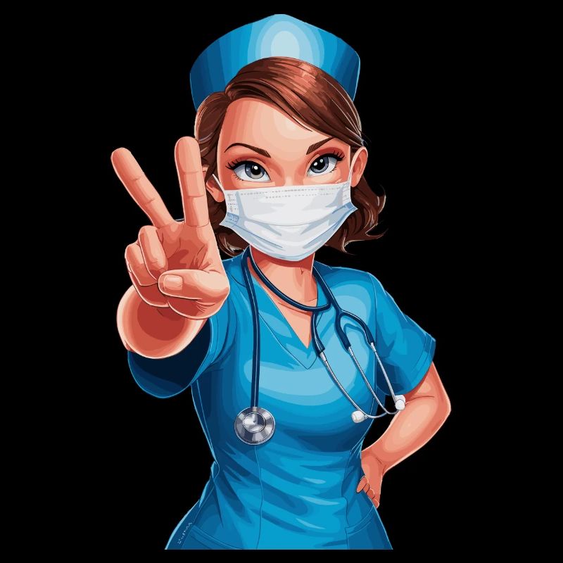Lustige Krankenschwester mit Humor