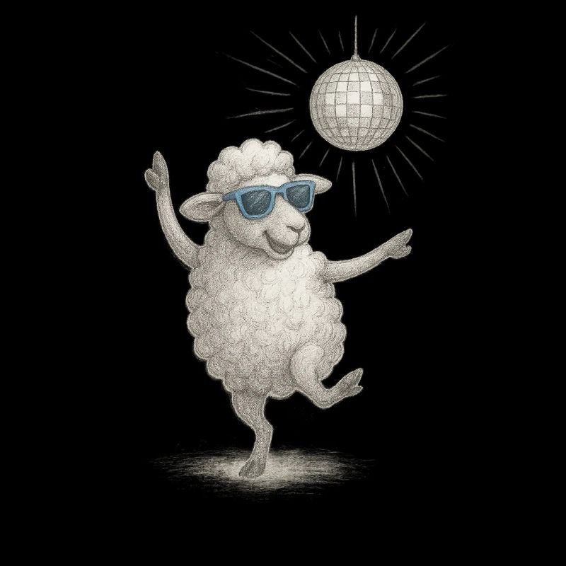 Mouton disco avec des lunettes de soleil