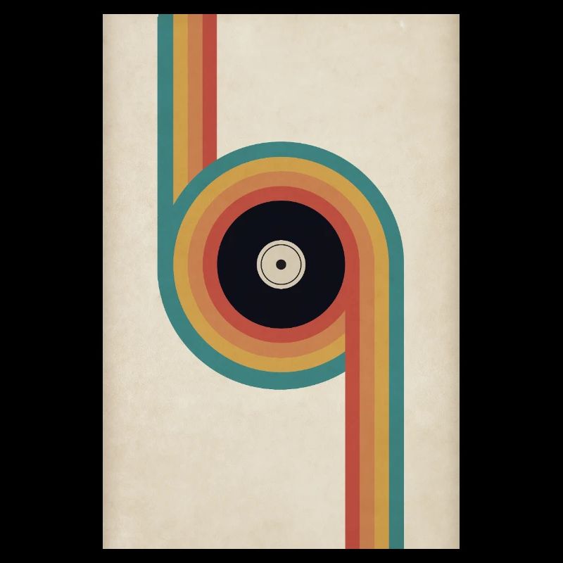 Affiche vinyle rétro Design musical du milieu du siècle