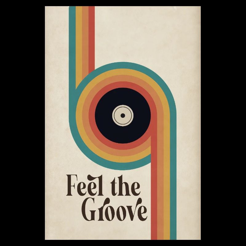 Affiche vinyle rétro Feel the Groove