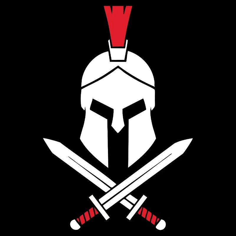 Spartan-Logo gekreuzte Schwerter Spartan-Maskottchen
