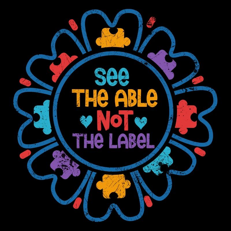 ABILITY TO SEE LABEL AUTIST PUZZLE ADSH SAYINGS