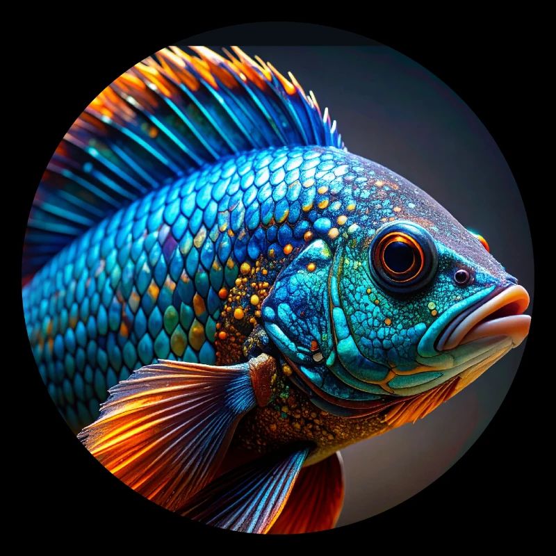 Fisch,bunt,pailletten,glitzer,blau