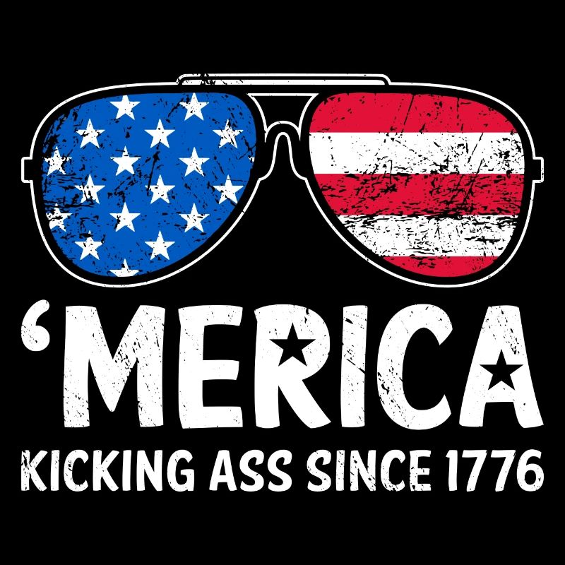 Merica Kicking Ass Since 1776 American USA Flag