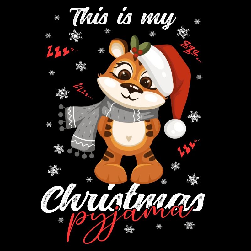 Tiger Pyjama Weihnachten Schlafen