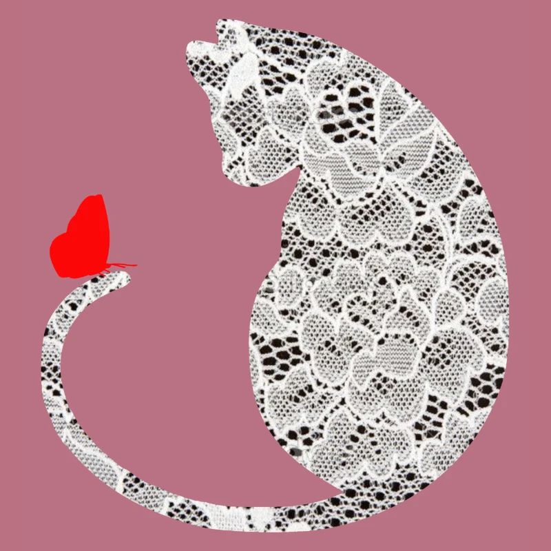 cat with butterfly white pointed