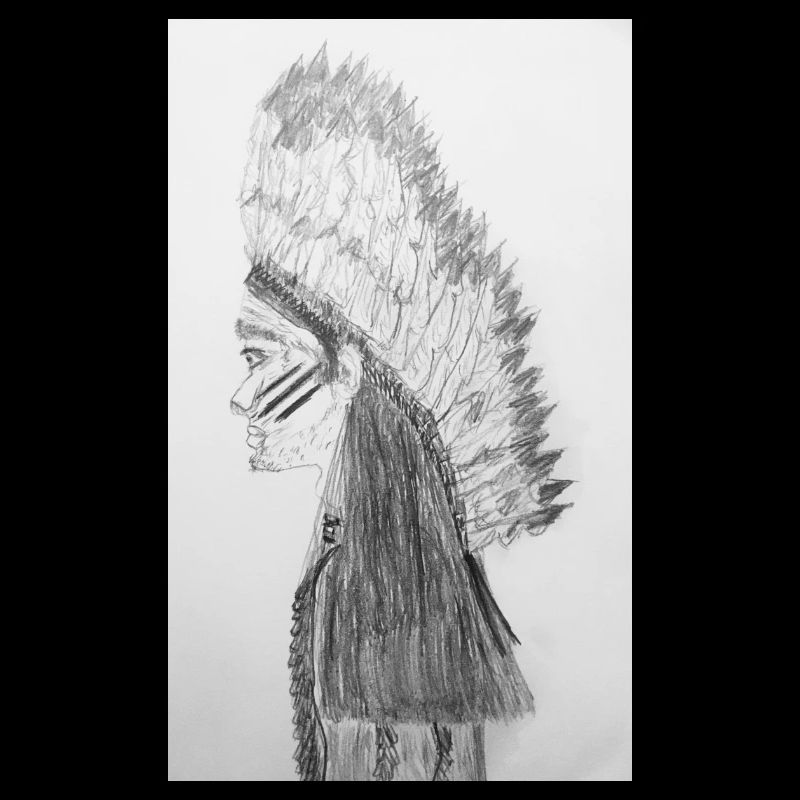 Native American Indian hand drawing
