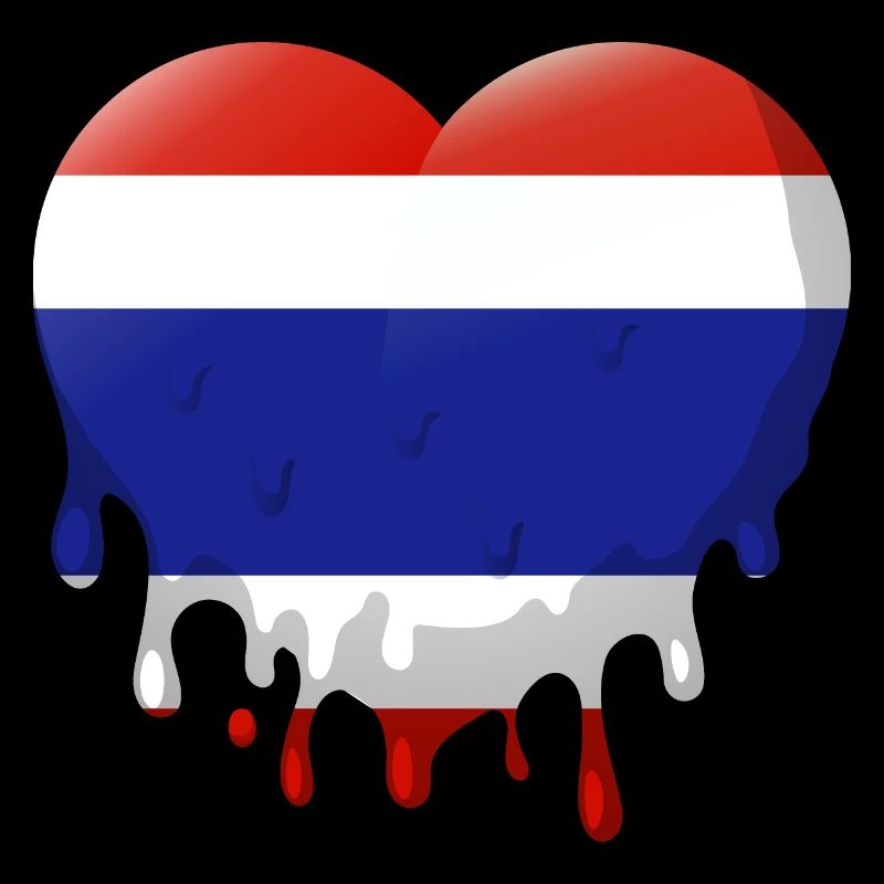 Thaïlande Drapeau Thaïlandais Drapeau Coeur Amour