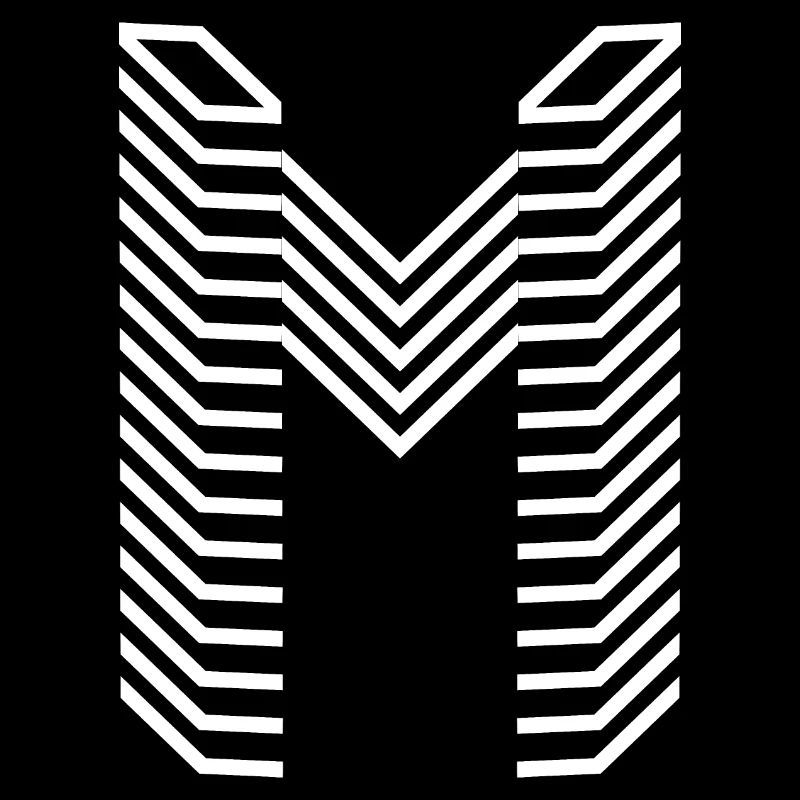 Unique Letter M Logo Design "White"