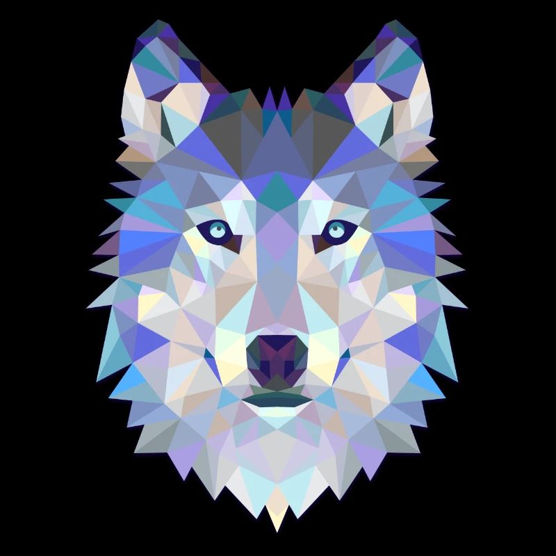 Wolf Hund Polygon 3D Tier Geschenkidee Geometrie
