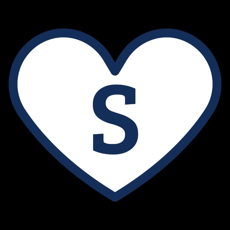 Buchstabe s Herz Sport Trend Blau - Geschenkidee