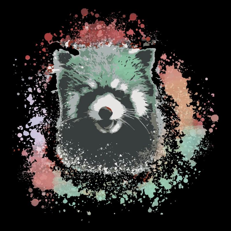 Roter panda ,Graffiti, Malerei,pandabär, bär, bunt