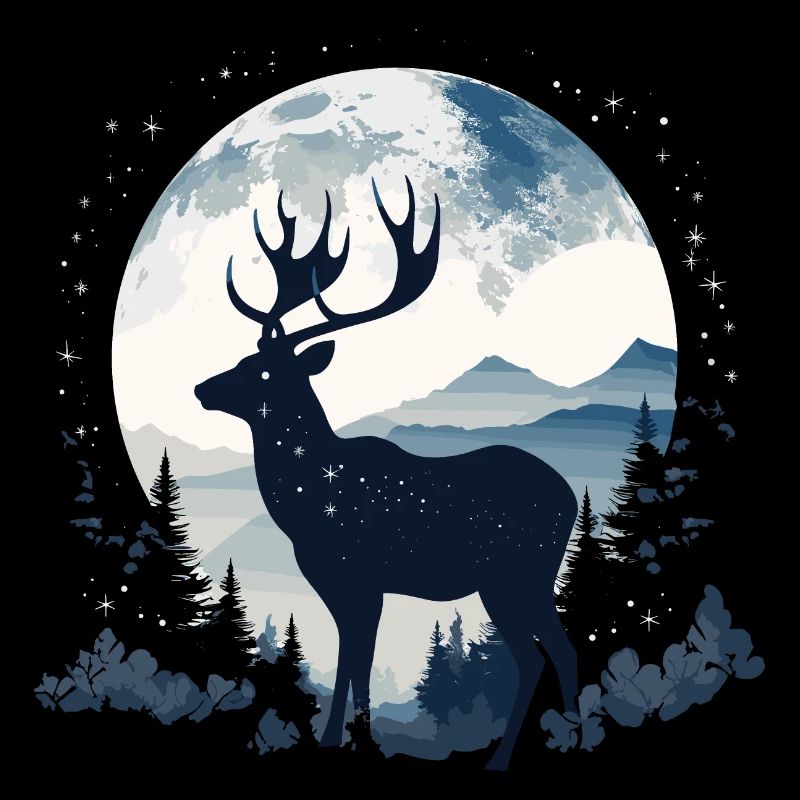 Forêt de cerfs Lune Nature