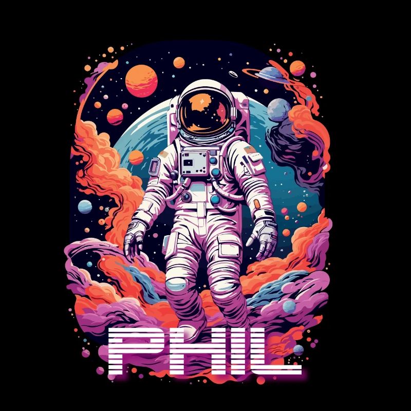 PHIL - Beau nom de garçon avec un astronaute cool