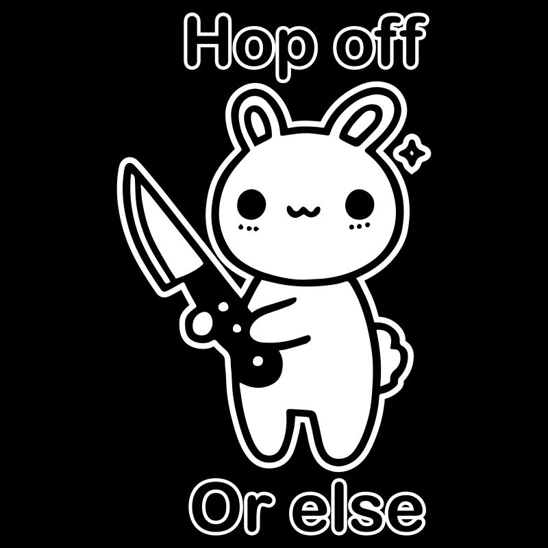 Süßer Hase mit Messer - Hop Off, oder sonst Design