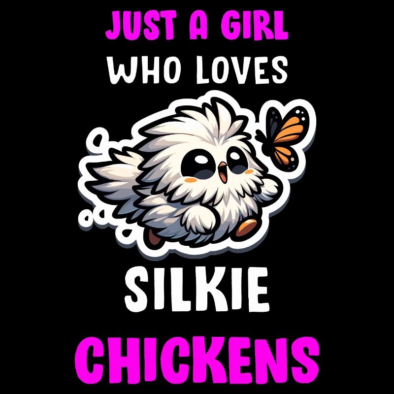 Nur ein Mädchen, das Silkies Silkie Chicken liebt