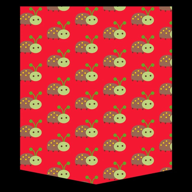 colorful printed pocket t-shirt beetle pattern