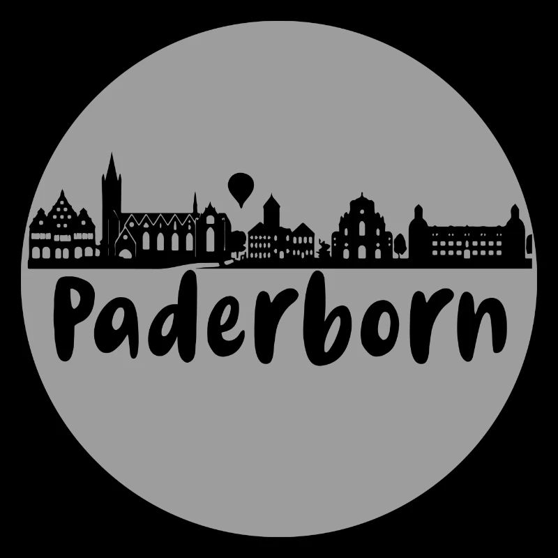 paderborn, skyline, kreis, scherenschnitt, grau