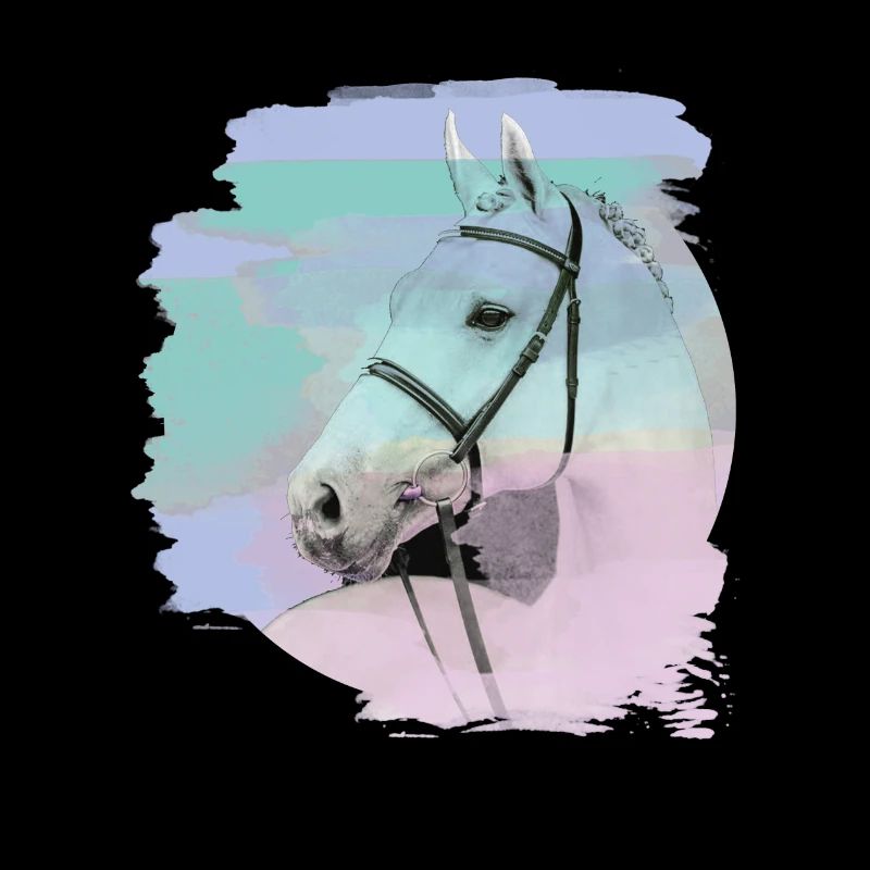 pferdekopf,pferd,aquarell,pink, schimmel,pastell