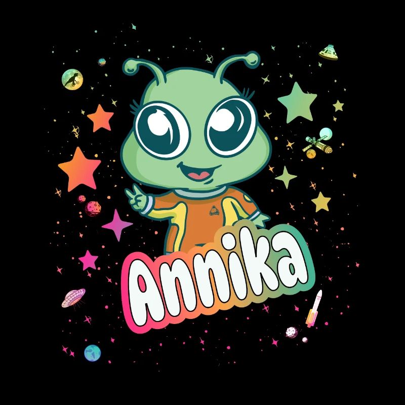 ANNIKA - Beau nom de fille avec un extraterrestre mignon