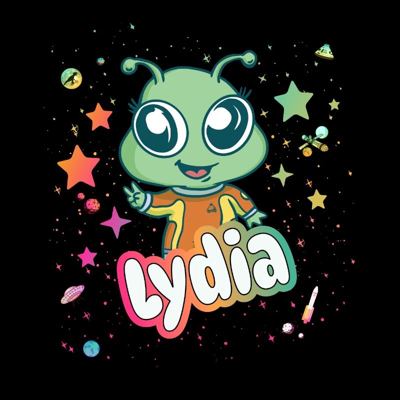 LYDIA - Beau nom de fille avec un extraterrestre mignon
