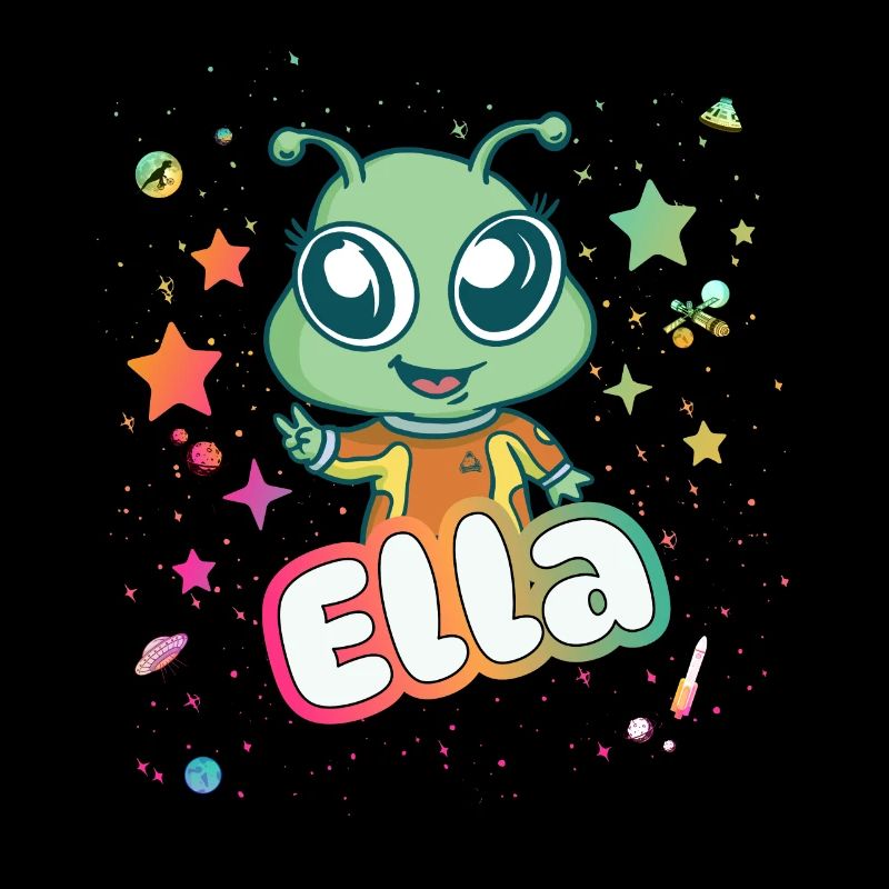 ELLA - Schöner Mädchen Name mit süßem Alien