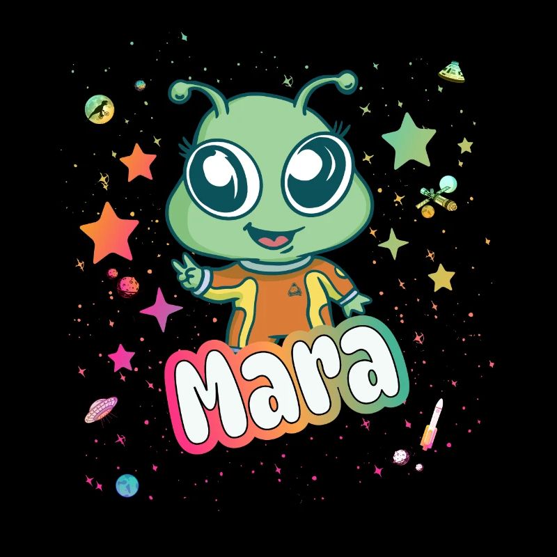 MARA - Schöner Mädchen Name mit süßem Alien
