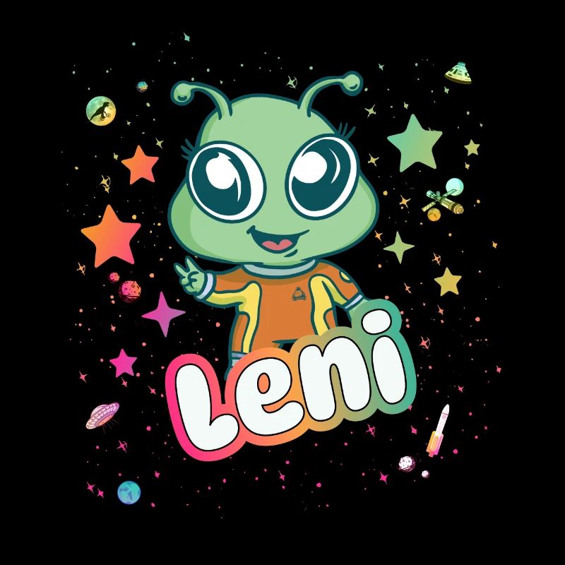 LENI - Beau nom de fille avec un extraterrestre mignon