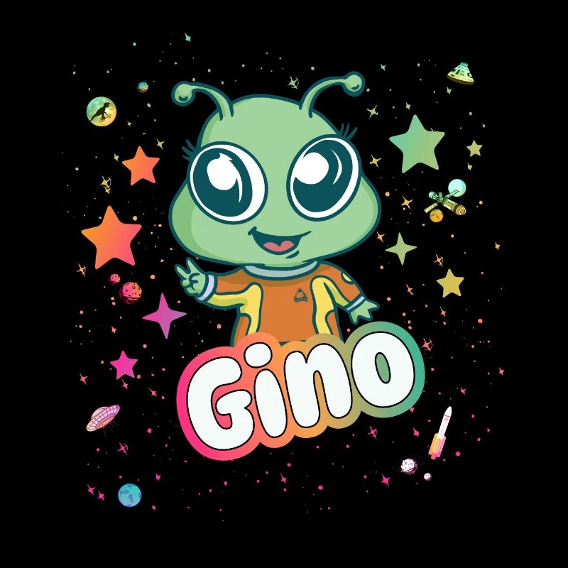 GINO - Schöner Junge Name mit süßem Alien